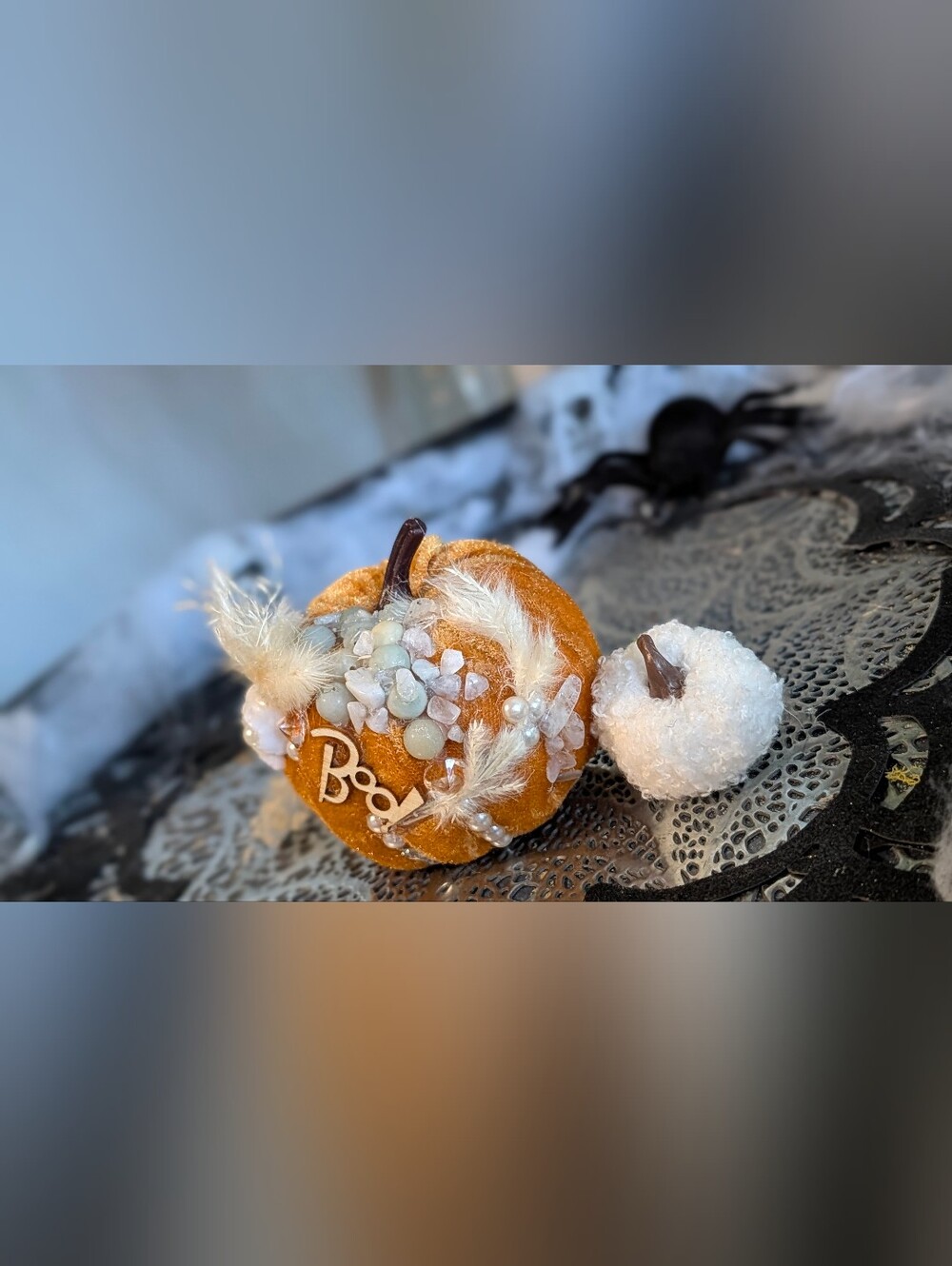 2pc Pumpkin Set w/ Aventurine & Quartz Crystals